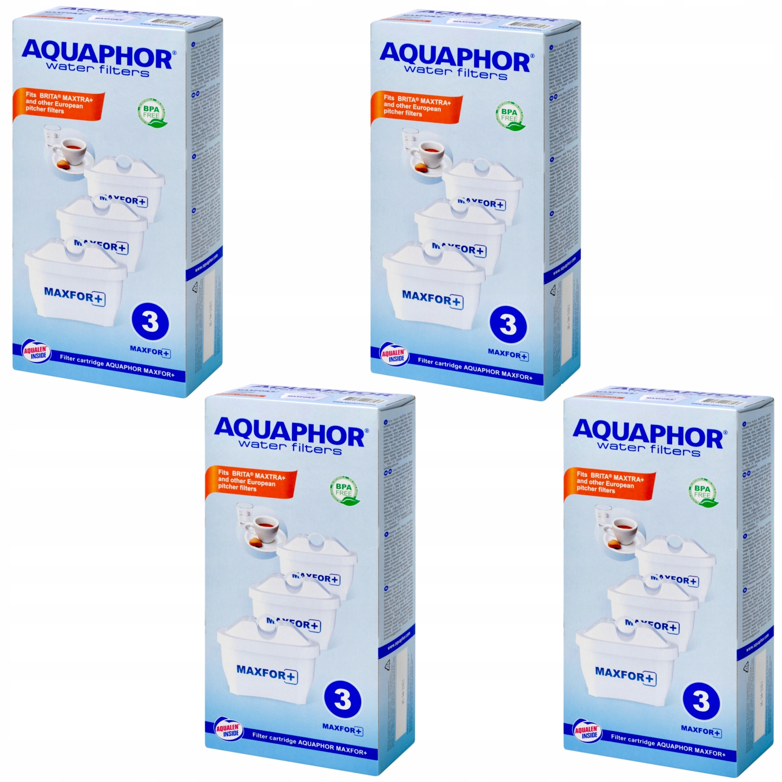 12 x Filtrační vložky Aquaphor Maxfor+ do konvic Maxfor Maxtra+
