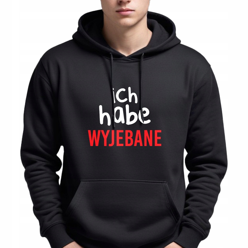 Mikina S Kapucí Pánská Černá Dárek Do práce Ich Habe Vyj*bane L