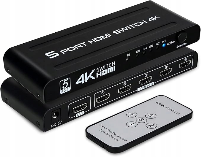 HDmi přepínač 5 portů 4K 3D 4KX2K 1080P full 5V Hd