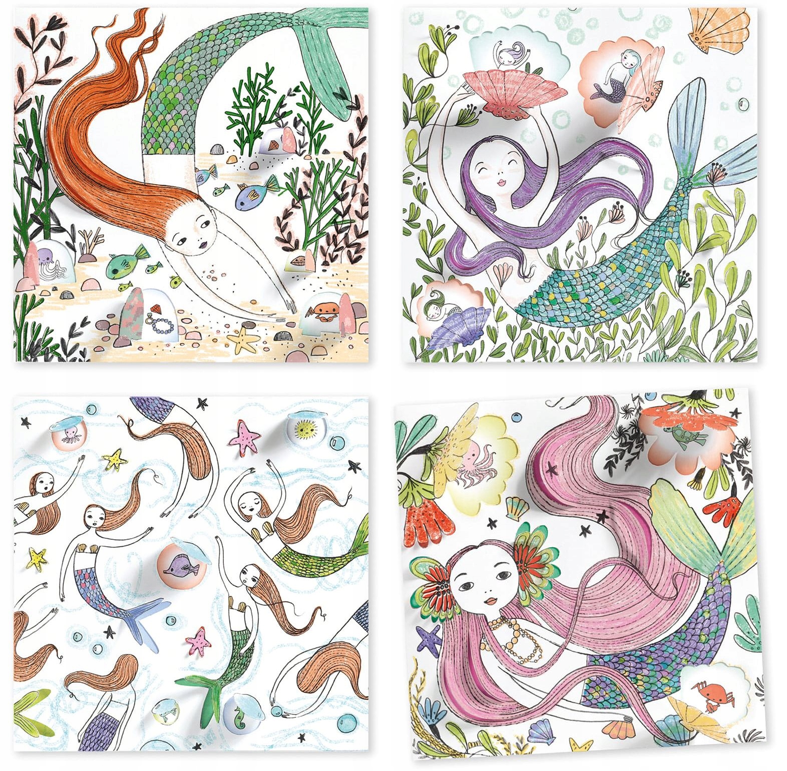 Kolorowanka Podwodny świat Djeco dla dzieci Rodzaj kolorowanka klasyczna