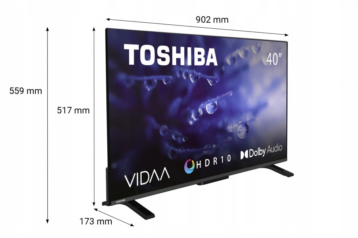 Telewizor LED 40 cali TOSHIBA 40LV2E63DG Full HD Smart TV HDR Kod producenta 40LV2E63DG