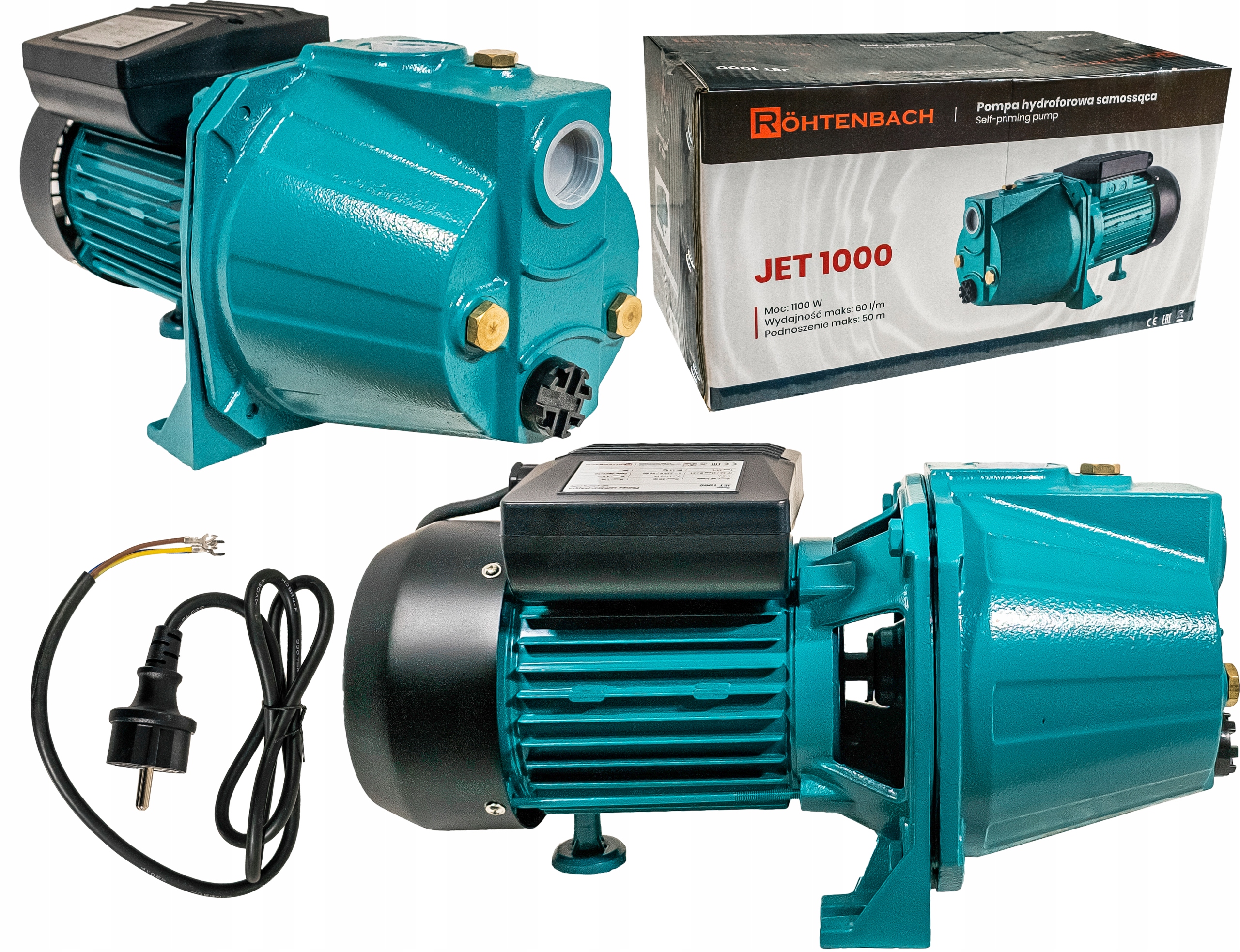 Pompa Hydroforowa Do Czystej Wody Jet 1000 1100W 3600 l/h Rohtenbach