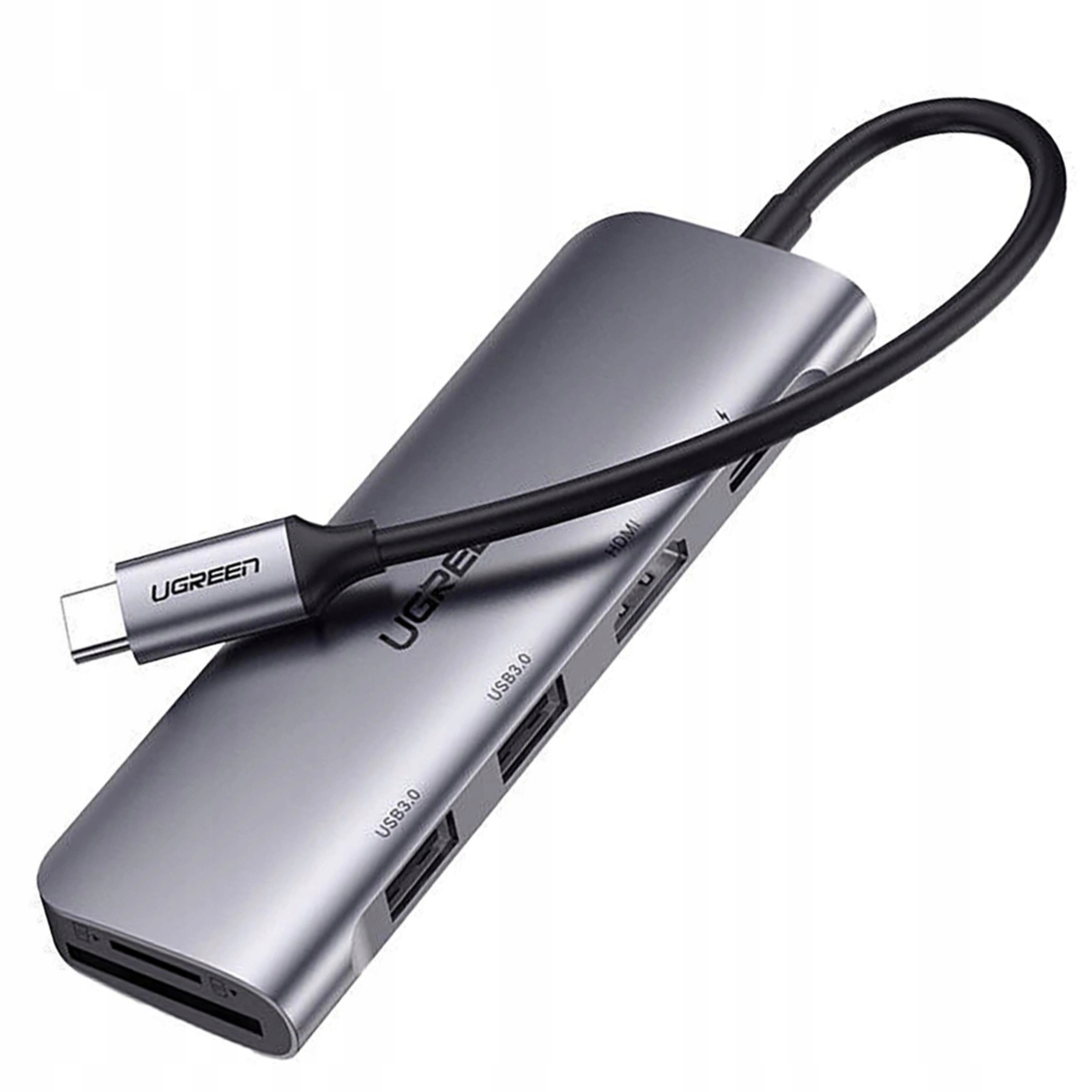 Adaptér Ugreen CM195 6v1 Usb-c Hdmi 2x Usb-a 3.0 Usb-c Pd čtečka S