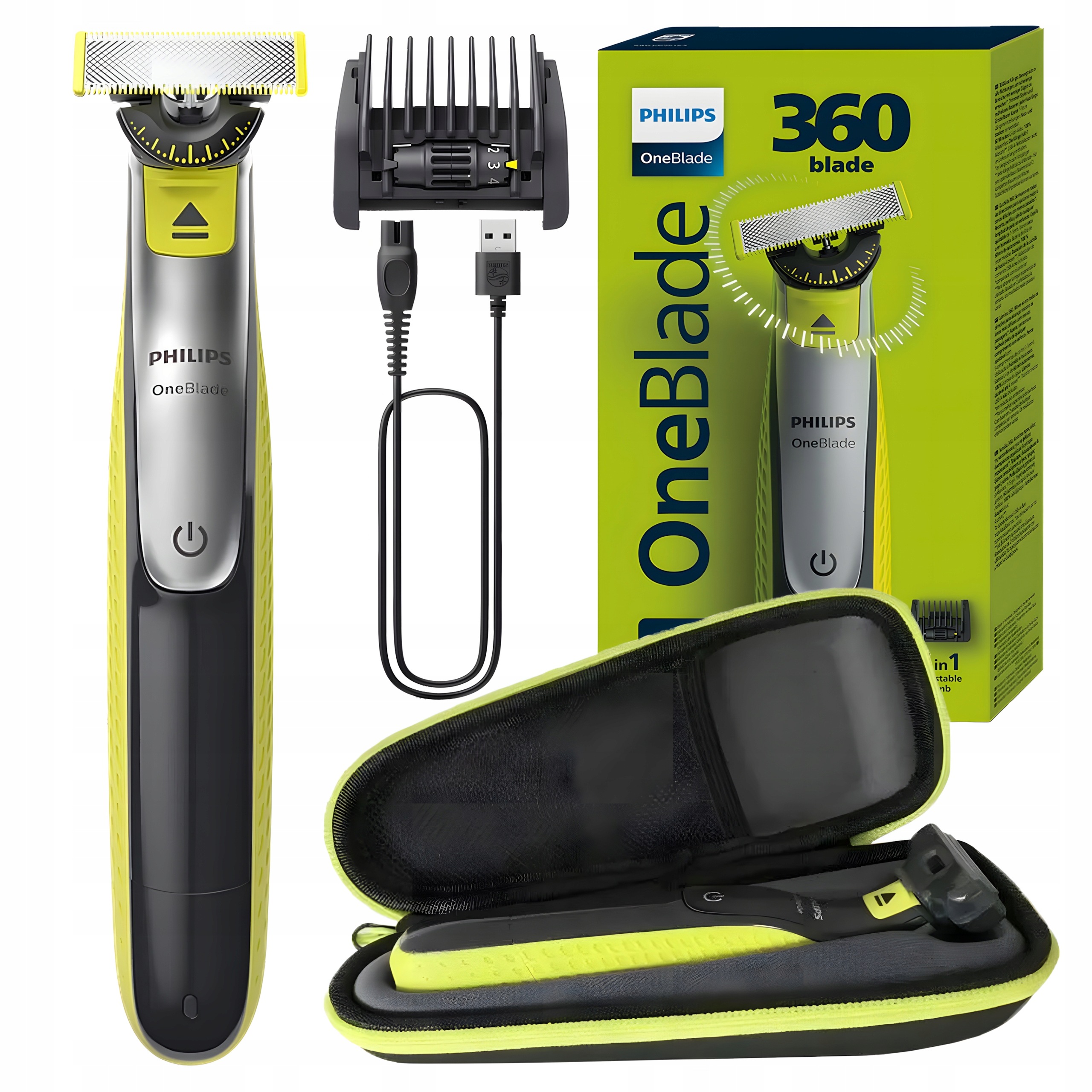 Holicí Strojek, Strojek Philips OneBlade 360 QP2734/23, Sada s Pouzdro