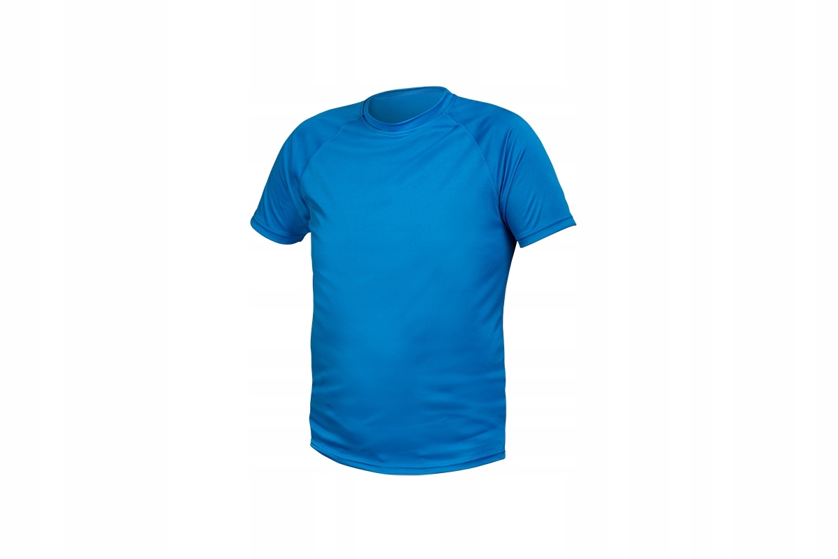 T-shirt poliestrowy, niebieski, S