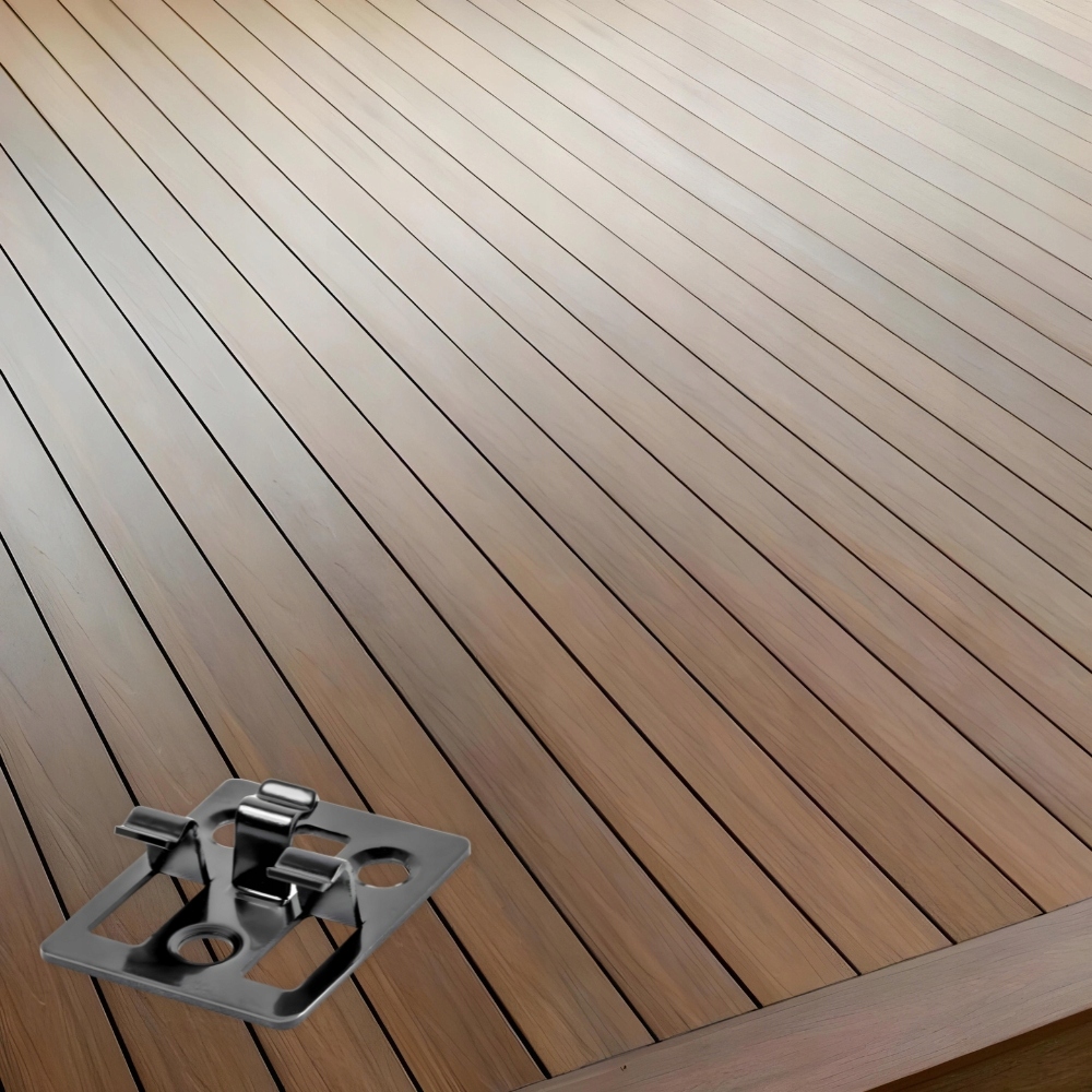 KLIPSY METALOWE MONTAŻOWE DO DESEK KOMPOZYTOWYCH DESKA TARASOWA 50 SZTUK EAN (GTIN) 5905258905259