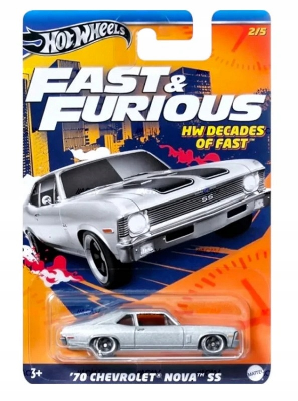 HOT WHEELS FAST AND FURIOUS HW DECADES OF FAST 2/5 '70 CHEVROLET NOVA SS