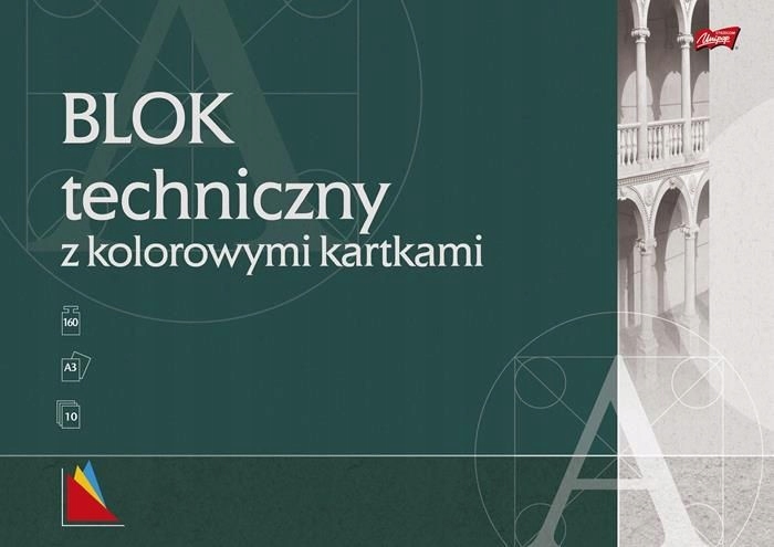 Blok techniczny A3 z kolorowymi kartkami UNIPAP