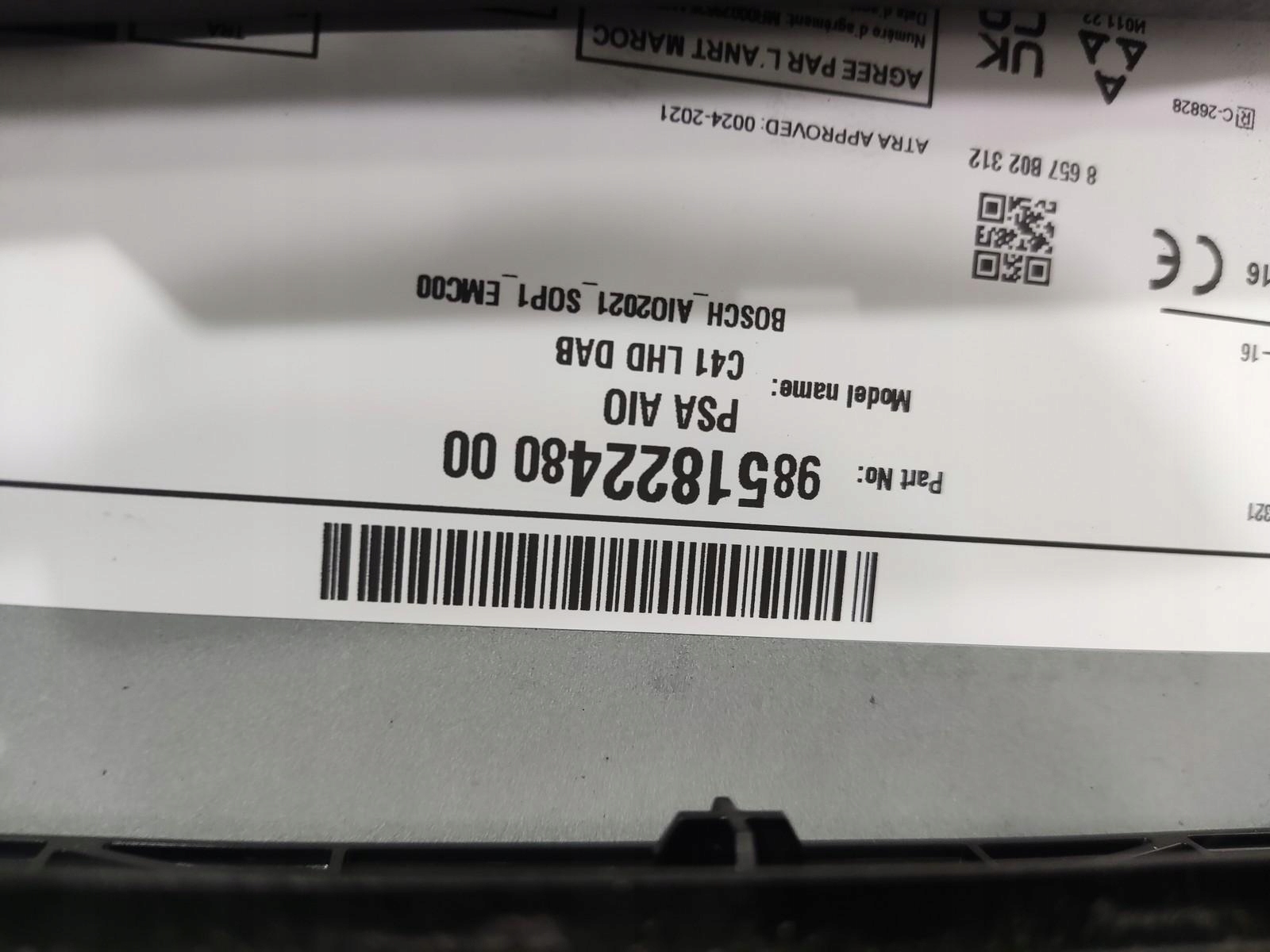EKRAN display navigation devices CITROEN C4 III 2020-2025 9851822480
