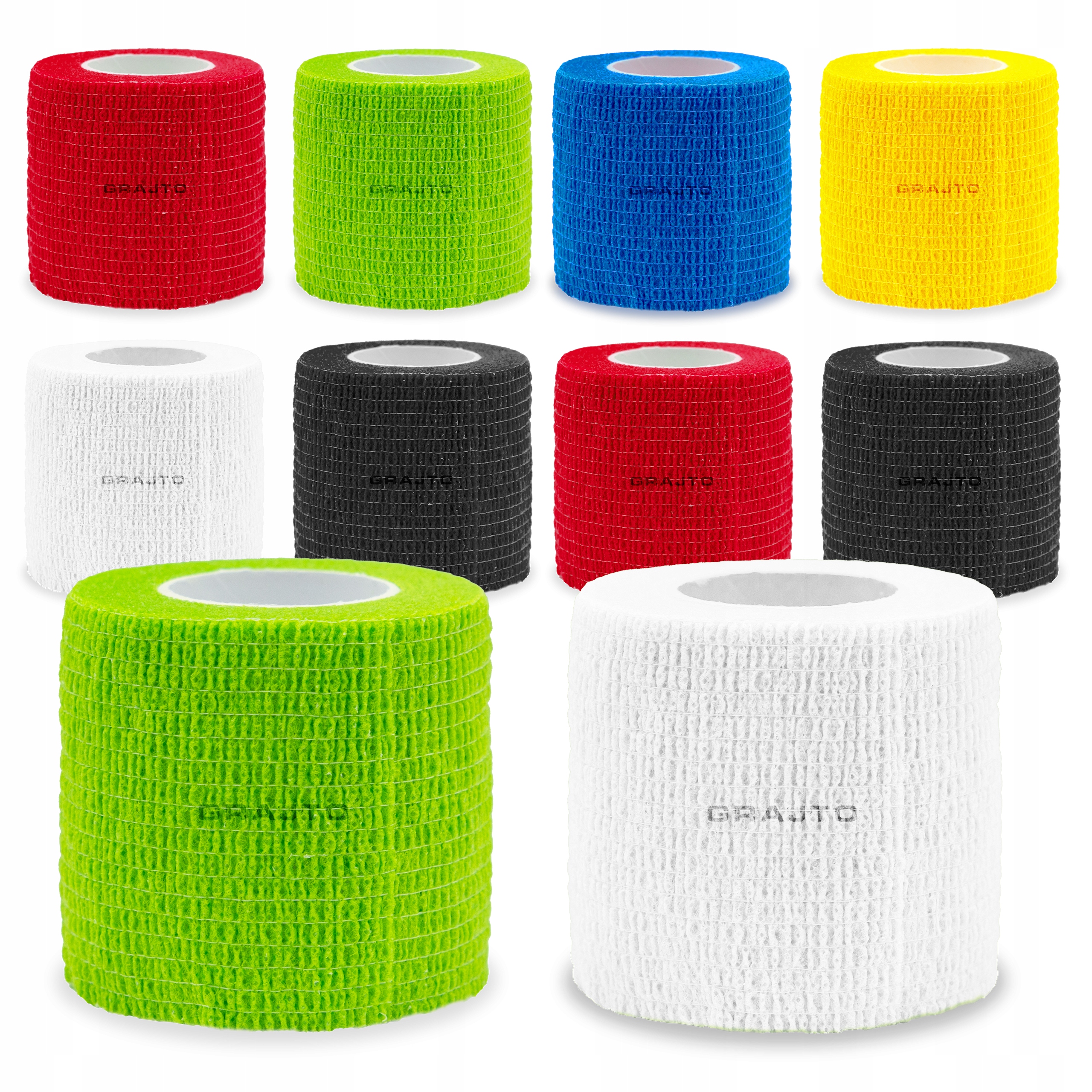 10x Bandaż Kohezyjny Samoprzylepny Elastyczny Taśma Do Getr 5cm x4,5m Kolor
