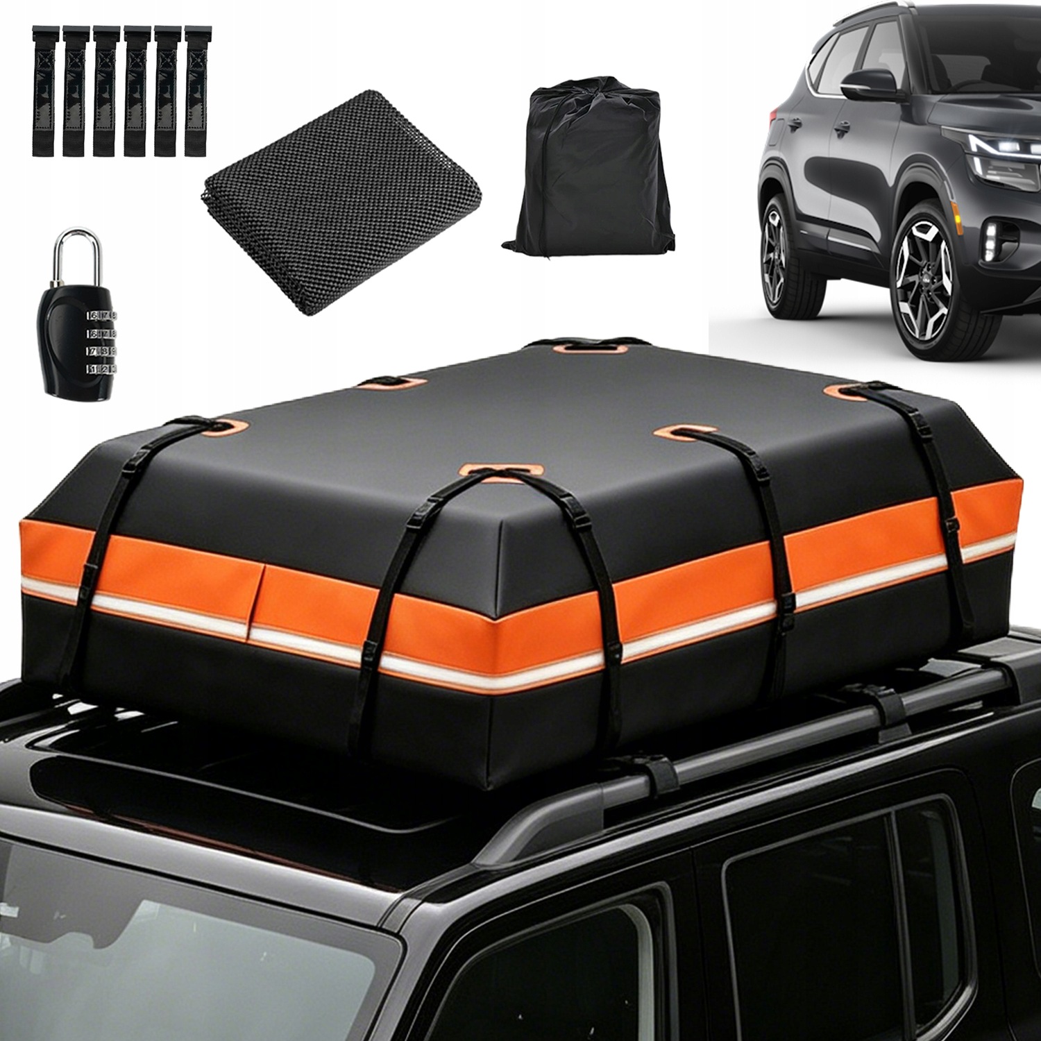 Velká Univerzální Střešní Taška 600L Pvc Odolná Proti Sněhu S Číselným Zámkem Pro Pickup
