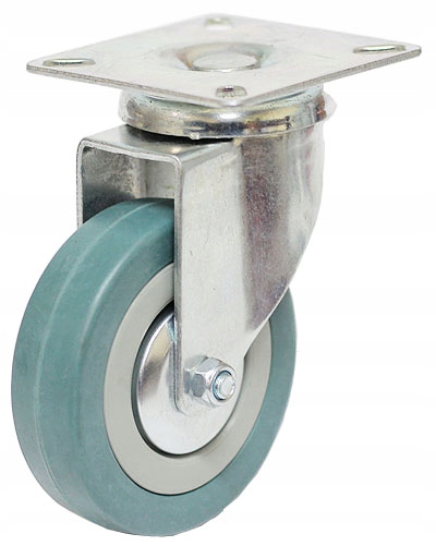 KOŁO OBROTOWE 125 mm SKRĘTNE SZARA GUMA KÓŁKO