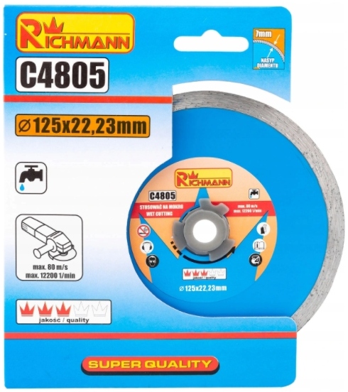 TARCZA DIAMENTOWA DO CIĘCIA SZKŁA PŁYTEK 125 mm Marka Corona/Richmann