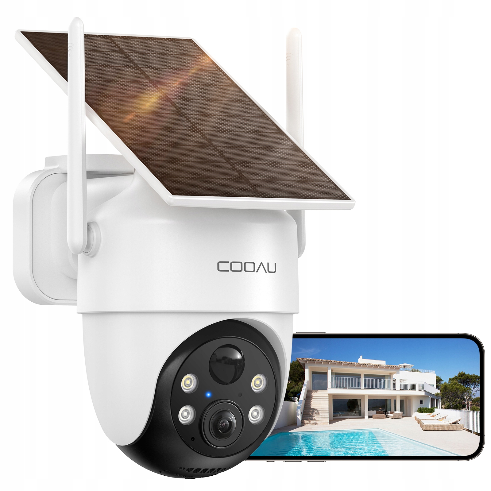 Venkovní Otočná Bezdrátová Solární Kamera Wifi 2K 3MPx 4X Zoom