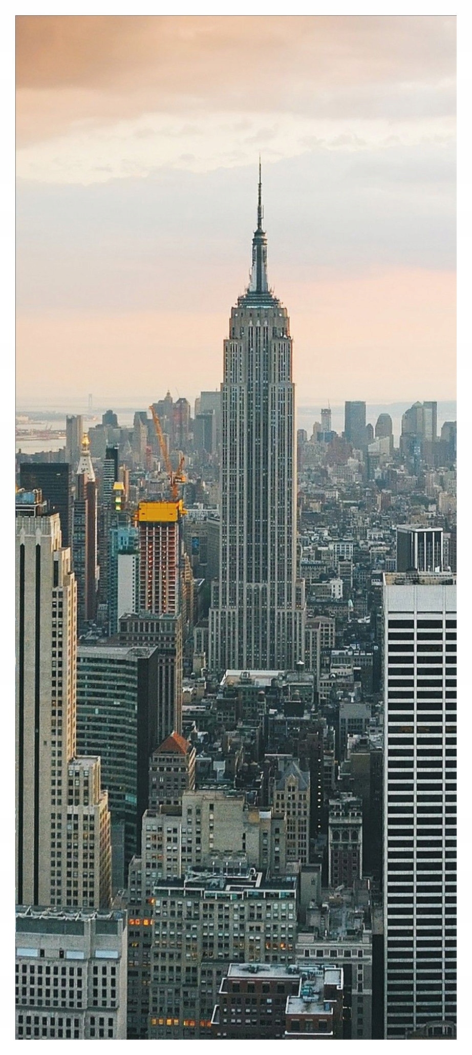 Samolepka Fototapeta New York v růžové mlze mrakodrapy 91x211