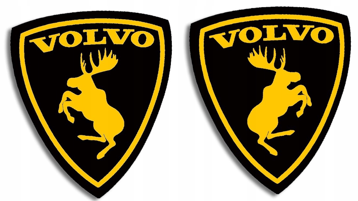 

Łoś Volvo lewa i prawa żółty na czarnym tle