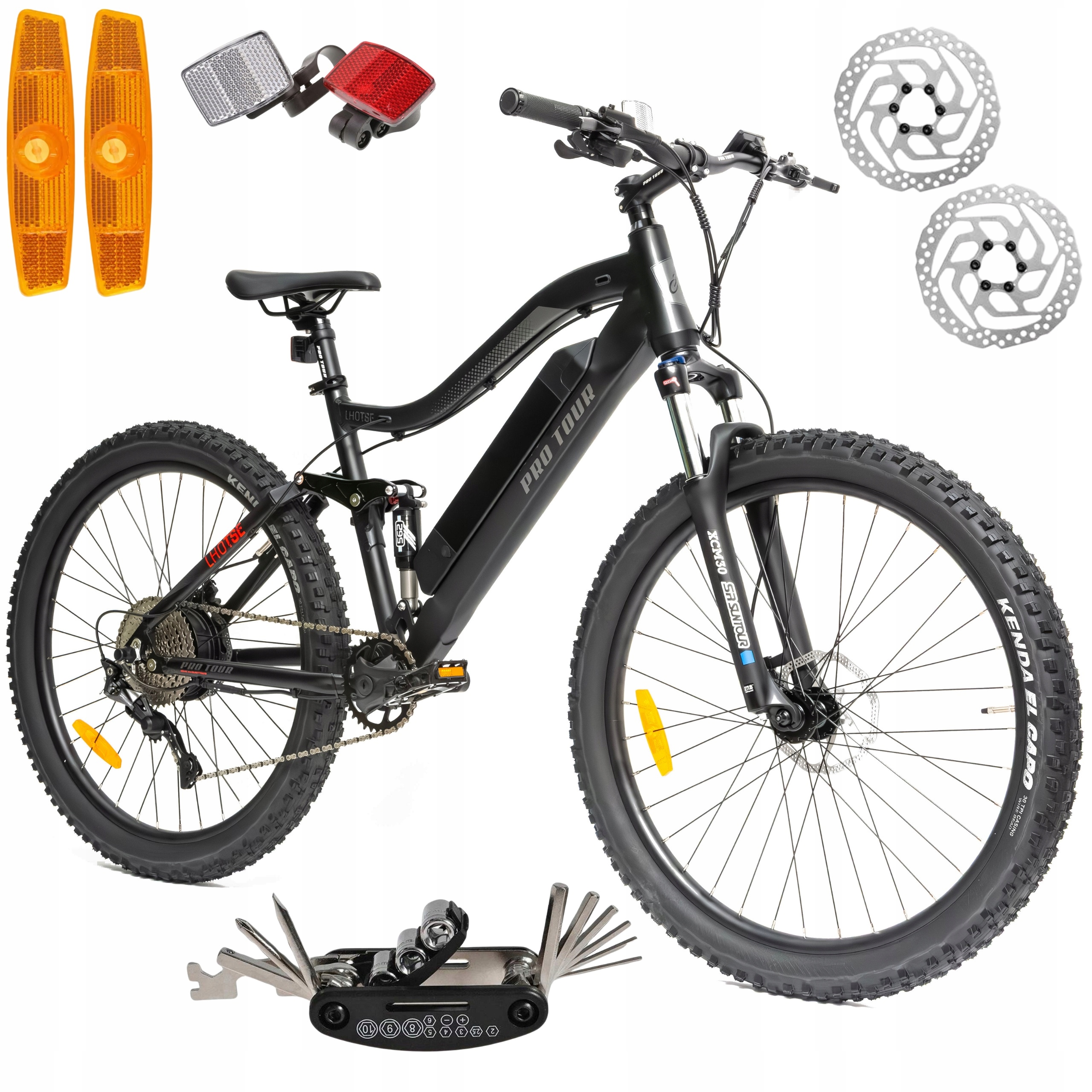 Rower Elektryczny Damski Męski Górski Koła 27,5" Mtb Full Amory 250 W LCD