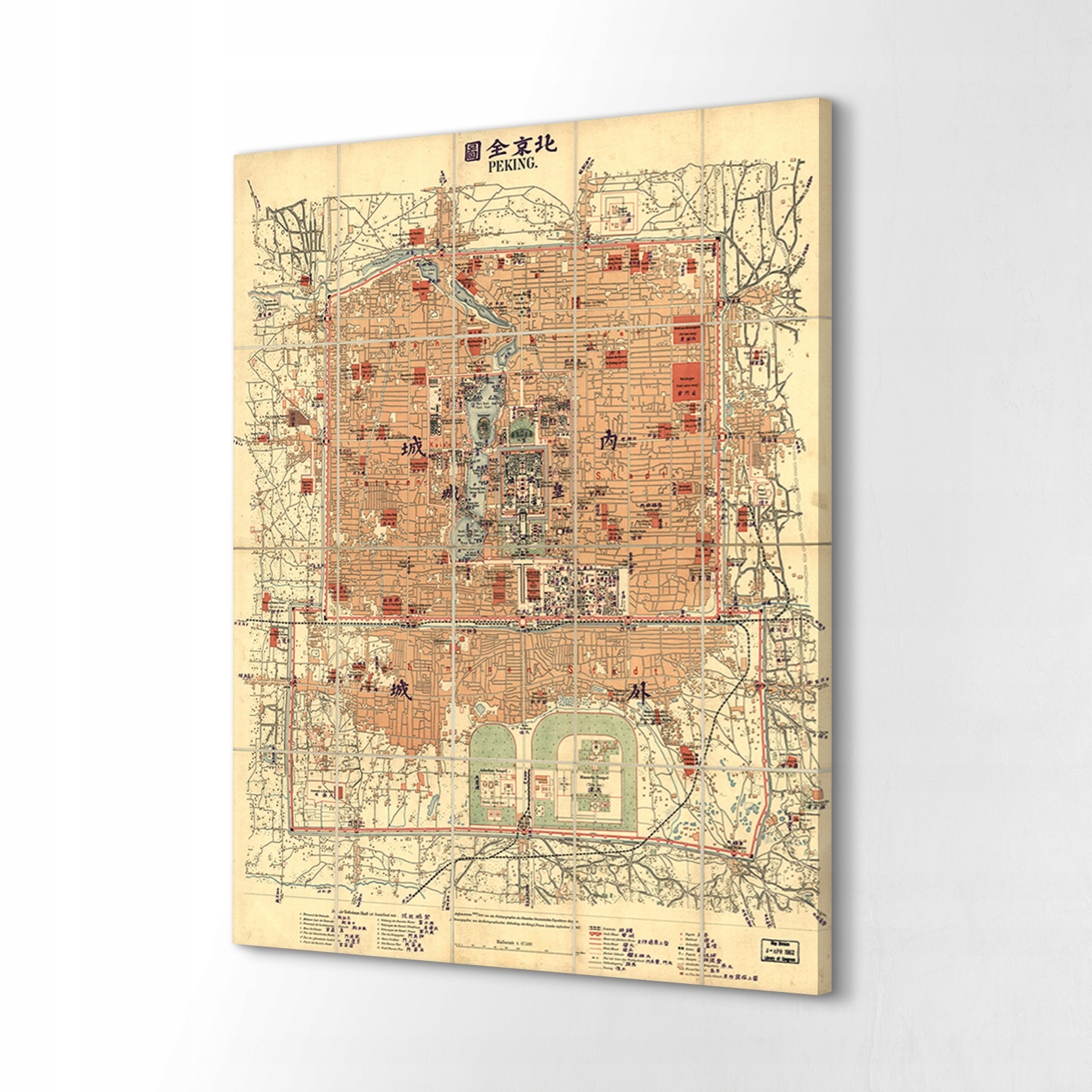 

Pekin Chiny mapa Obrazy drukowane na płótnie 20x30