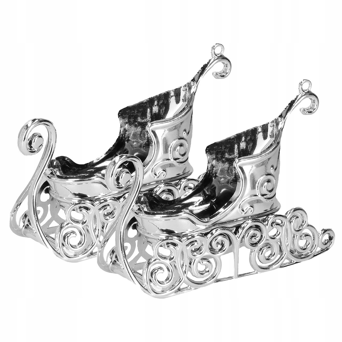 

Ażurowe Zawieszki Na Choinkę Bombki Srebrne x2