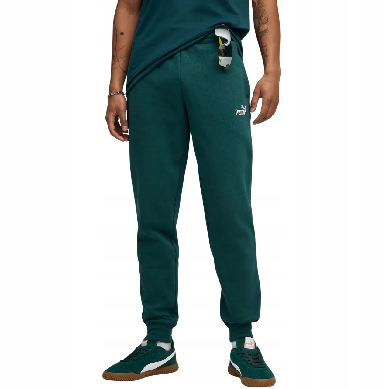 Spodnie męskie Puma Ess no.1 Logo Sweatpants Fl zielone 682607 75 Rozmiar