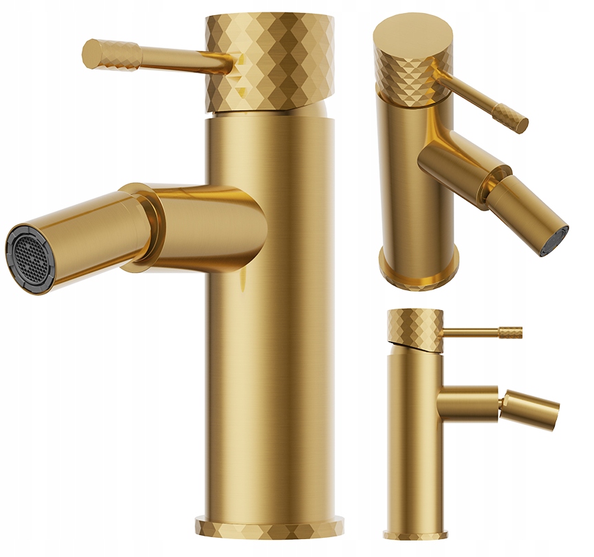 Stojací bidetová batéria jednopáková, bidetový kohútik pohyblivý, zlatý Glami