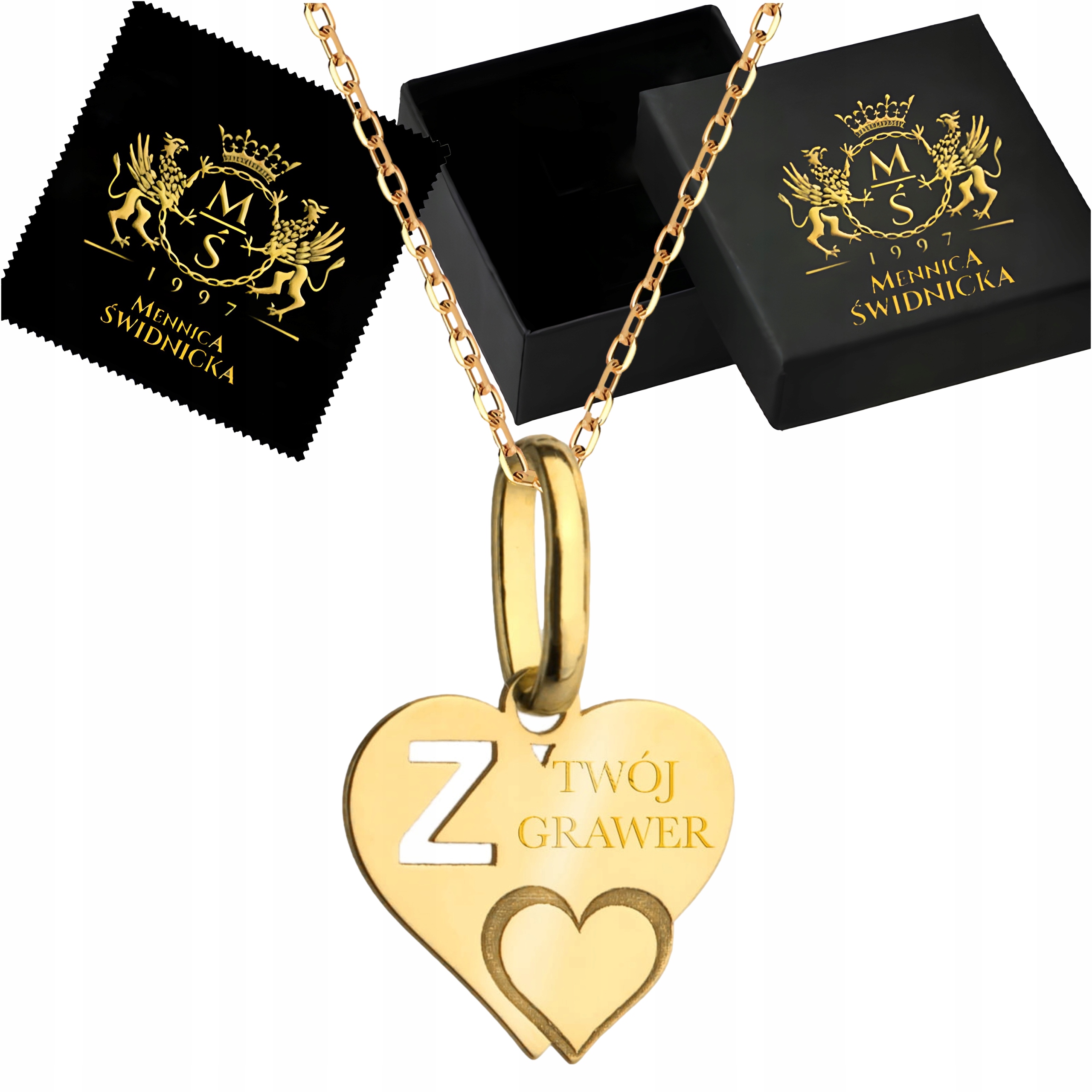 Zlatý Řetízek Ankr Zlatý přívěsek Srdce Písmeno Ze zlata 585 Přívěsek