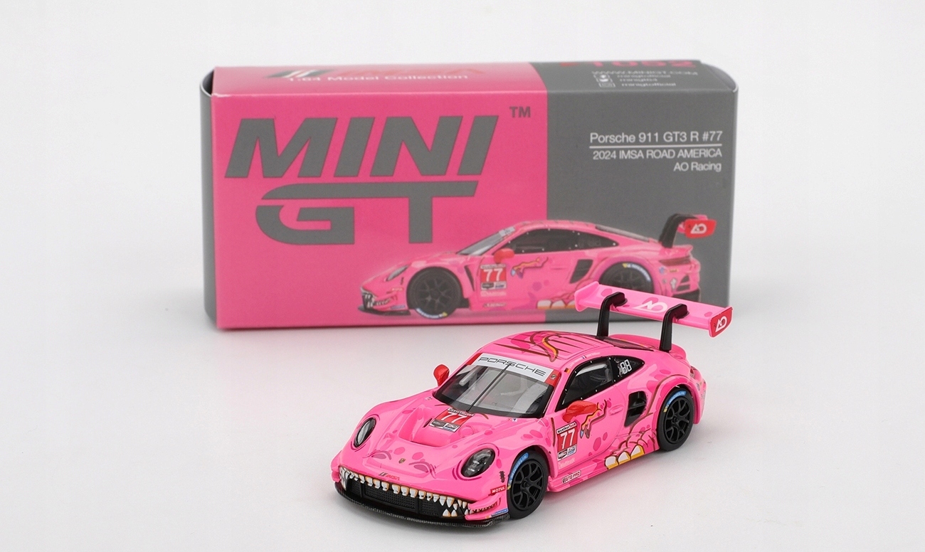 MINI GT - PORSCHE 911 GT3 R -AO RACING 77 2024 ROAD AMERICA ROXY