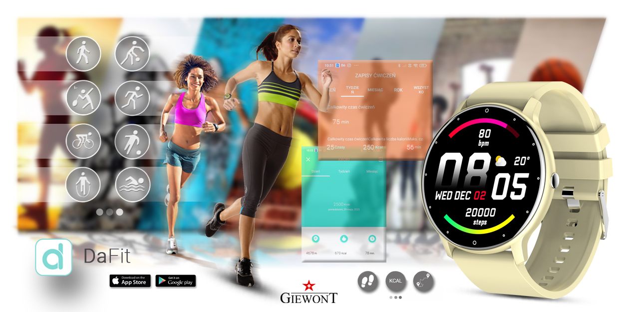 SMARTWATCH GIEWONT SAMSUNG IPHONE OPPO VIVO INNE Rodzaj smartwatch