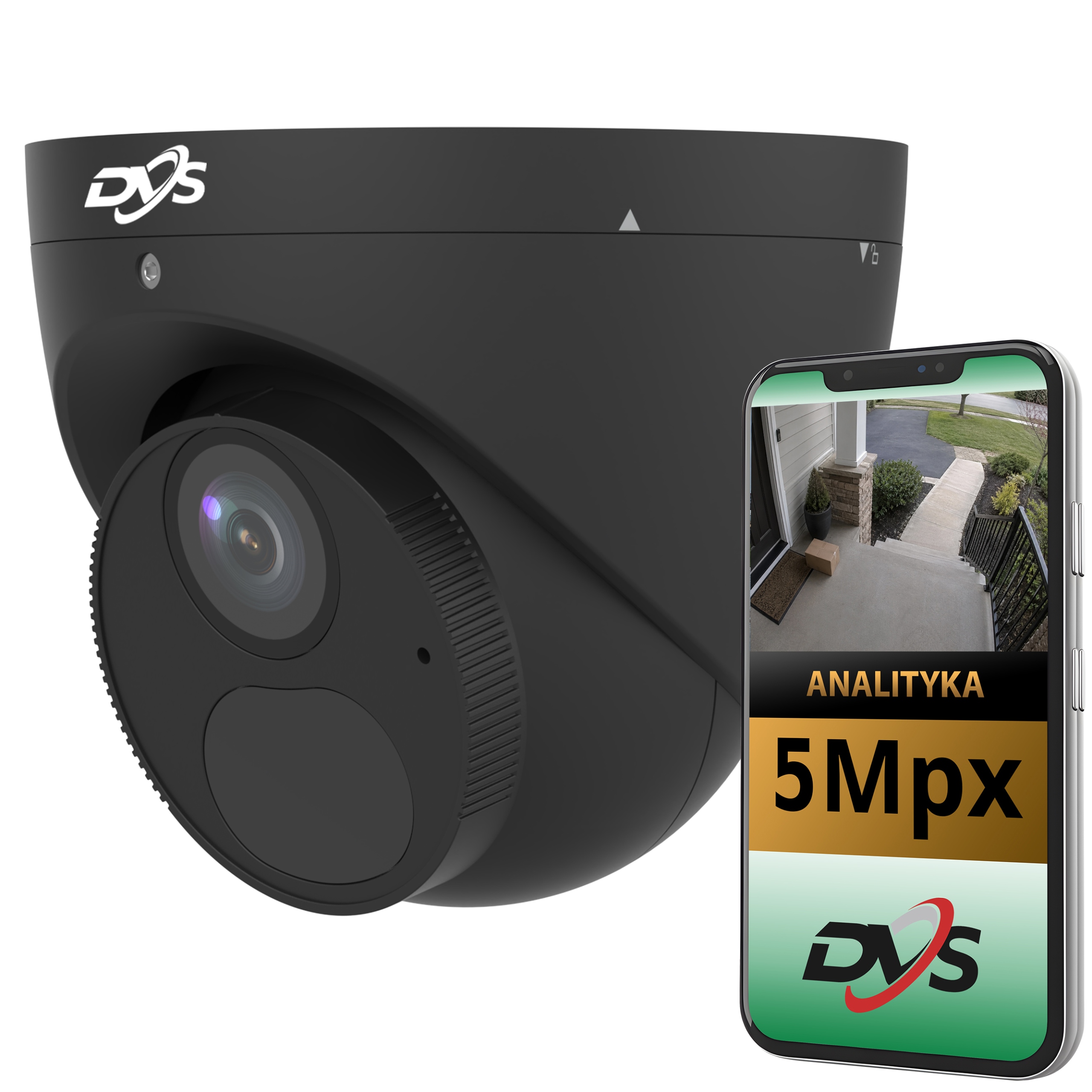 Dvs Kupolová Ip Kamera Na Monitorovanie 5MPX Čierna Mikrofón Onvif Slot Sd