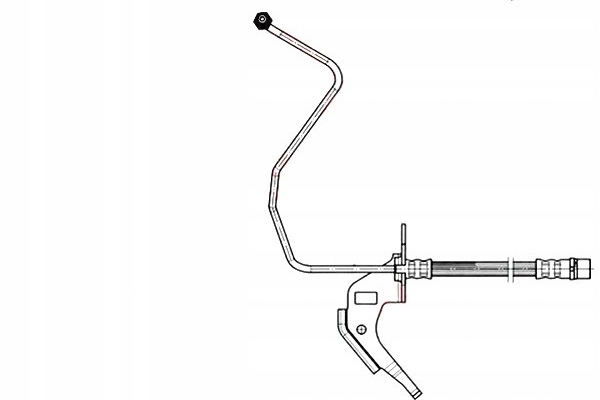 PRZEWÓD HAMULCOWY ELAST. OPEL TYŁ ASTRA G H 98- PR Strona zabudowy przód - prawa