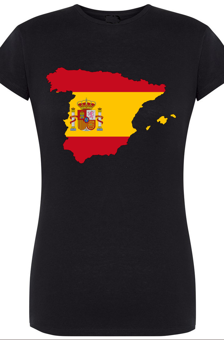 

Hiszpania Flaga Damski T-shirt Modny Rozm.S