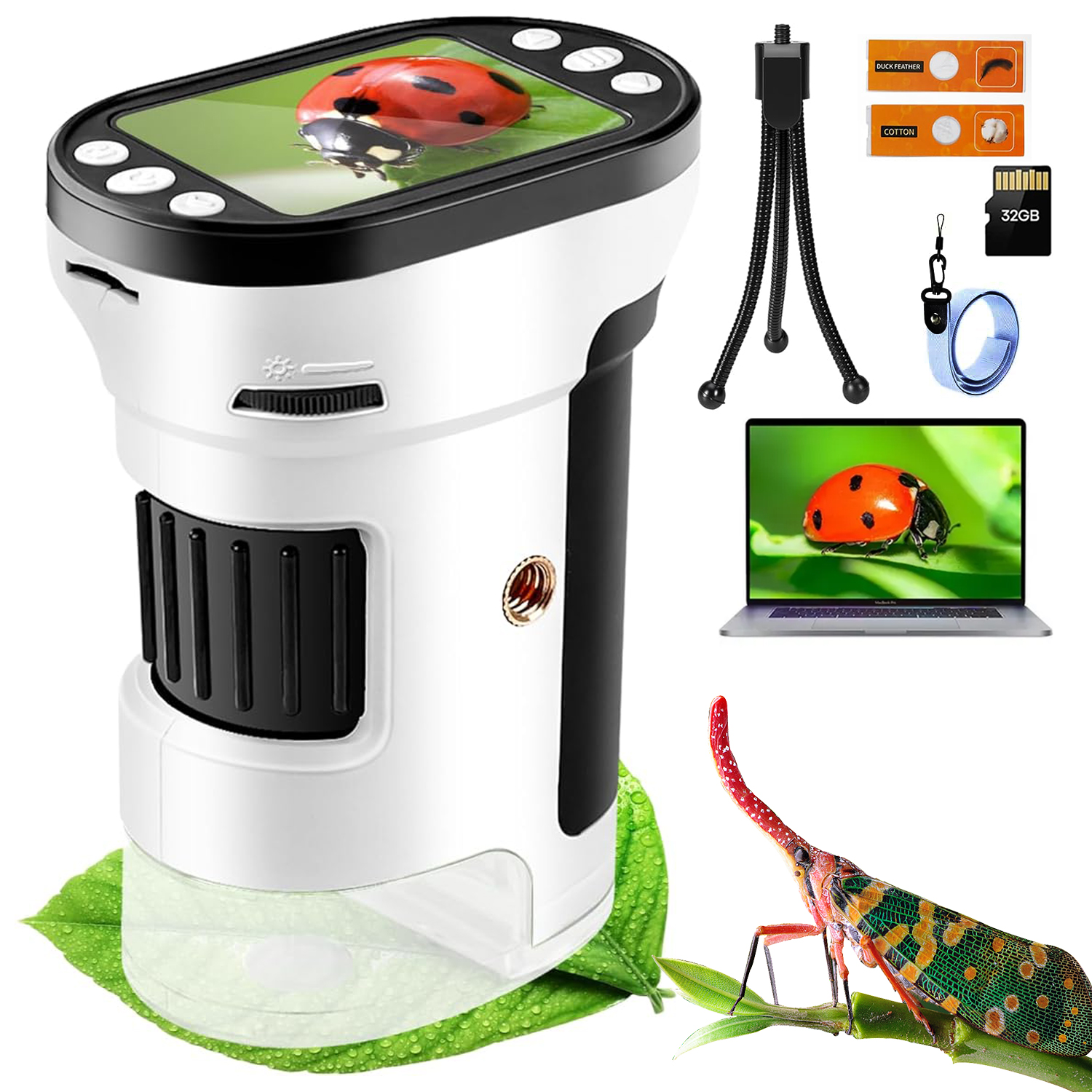 Digitální Mikroskop Pro Děti S Zvětšením 200X-1000X Led Obrazovka 2.0"