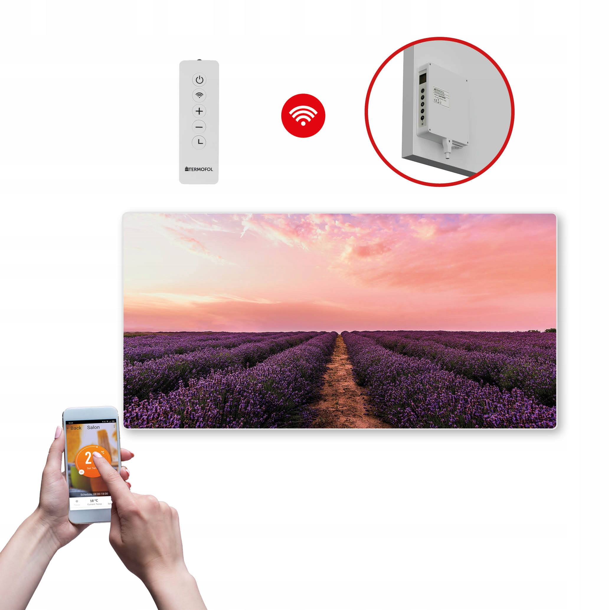 Dekoračný infračervený Ohrievací Panel s výkonom 700 W a Wifi