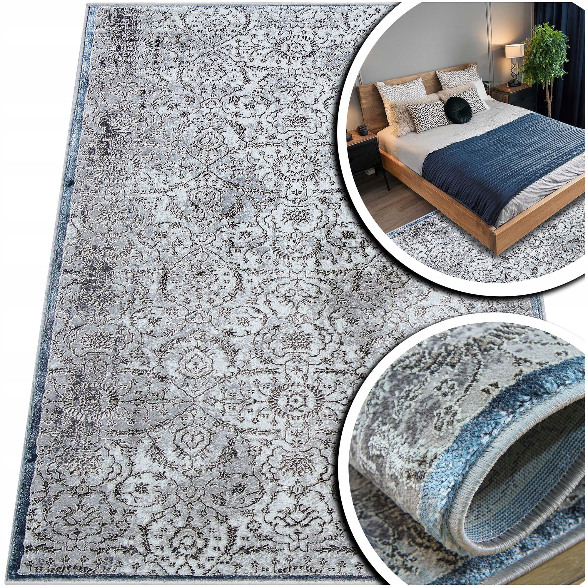 Exkluzivní Předložka Do Ložnice Třpytivá Šedá Koberec Do Pokoje 80x150