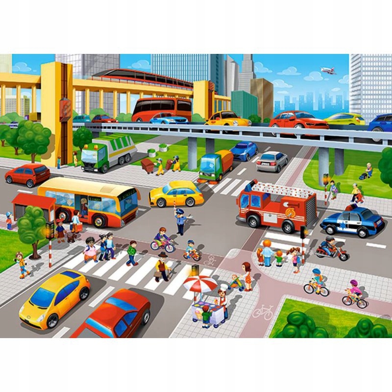 

Puzzle 70 el da 5 latka Miasto Samochody
