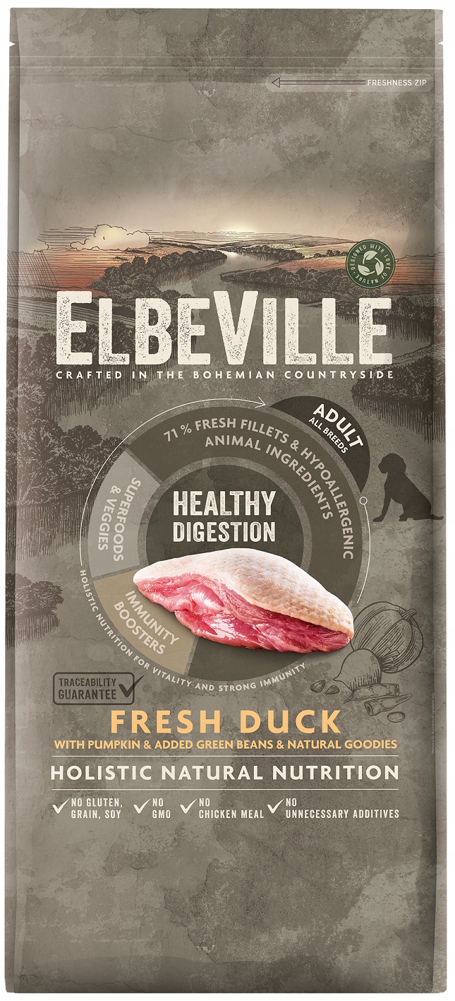 Elbeville krmivo suchá kachna 11,4 kg