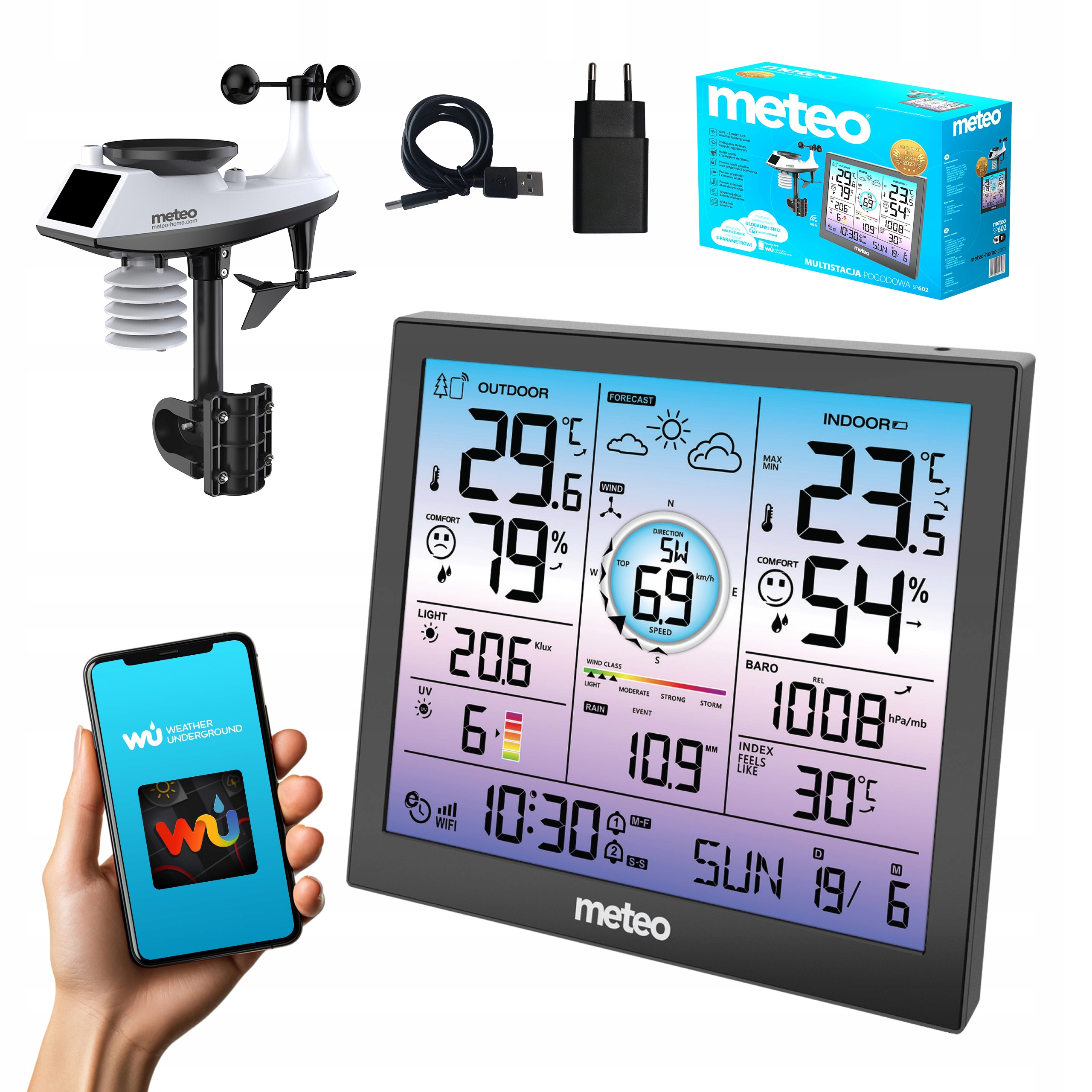 Bezdrôtová meteorologická stanica Meteo Hygrometer Barometer Wifi SP602