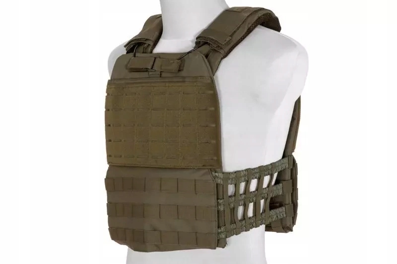 Taktická vesta typu plate carrier molle/laser-cut olivová