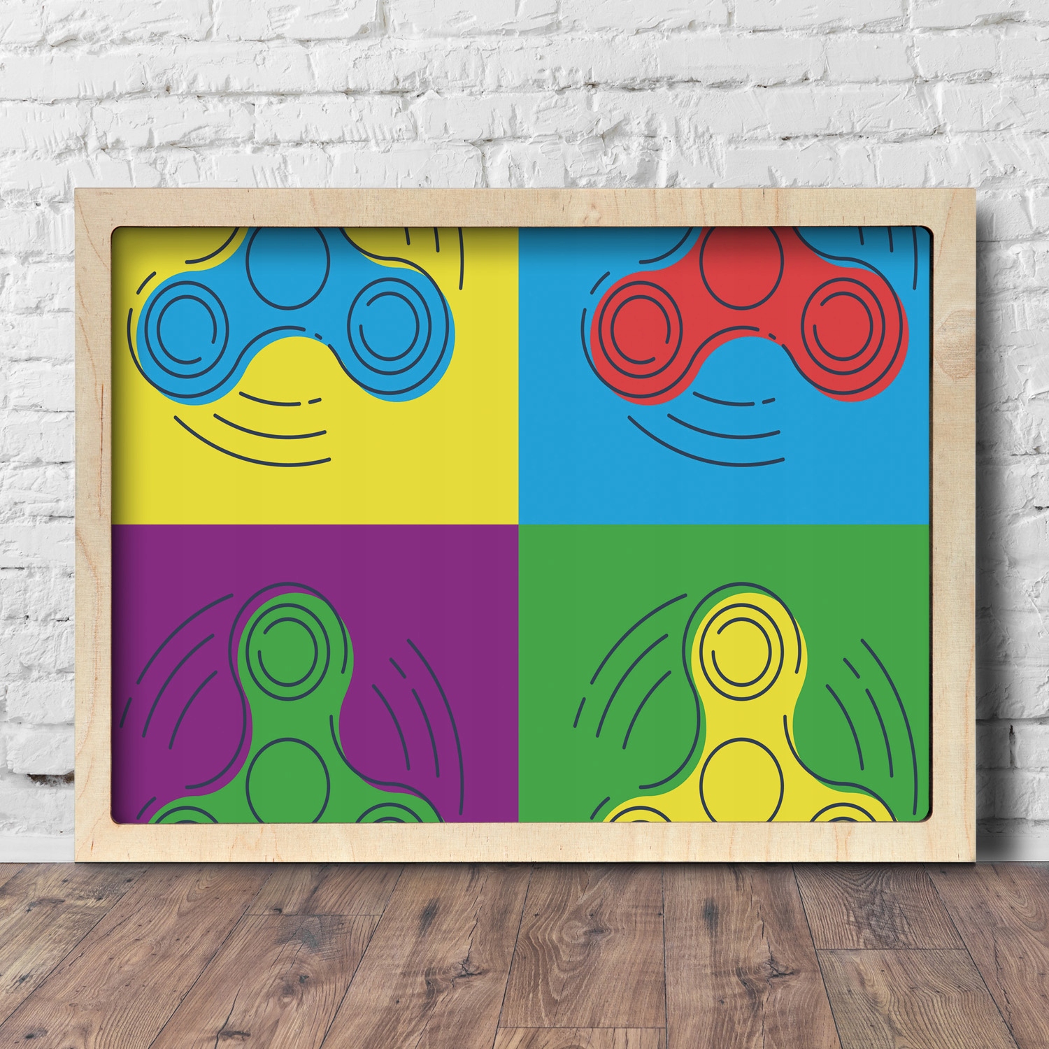 Nástěnný dřevěný fotoobraz Fidget spinner 75x55
