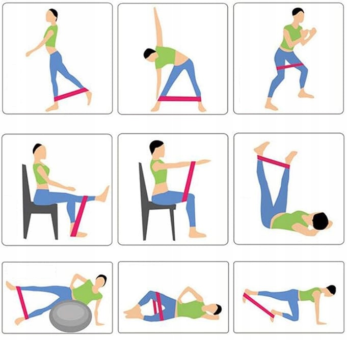 ZESTAW 5 SZTUK GUM TAŚM DO TRENINGU ĆWICZEŃ TAŚMY OPOROWE FITNESS BAND Model EB301