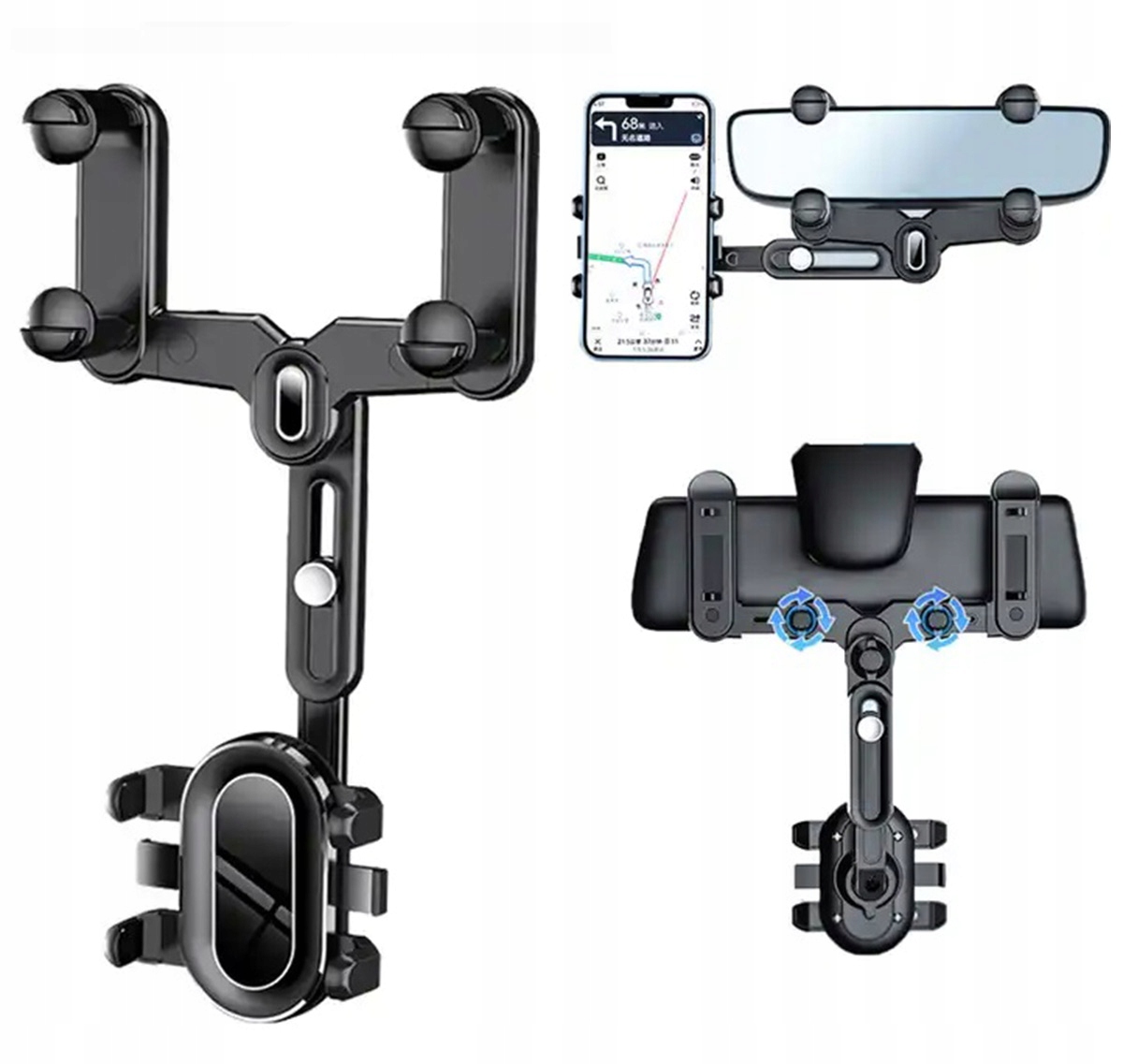 UCHWYT SAMOCHODOWY NA TELEFON LUSTERKO WSTECZNE DO AUTA SAMOCHODU 360 AP25 Marka Aptel