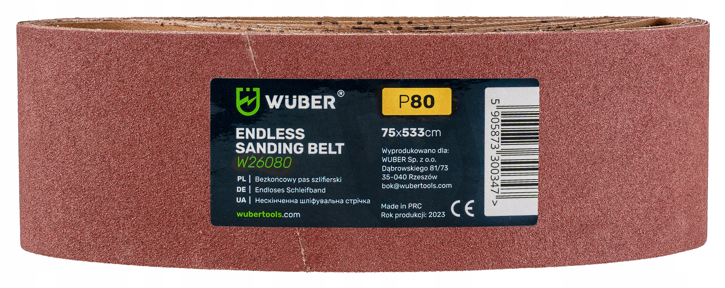 PAS BEZKOŃCOWY P80 533x75MM DO SZLIFIERKI TAŚMOWEJ PAPIER ŚCIERNY TAŚMA EAN (GTIN) 5905873300330