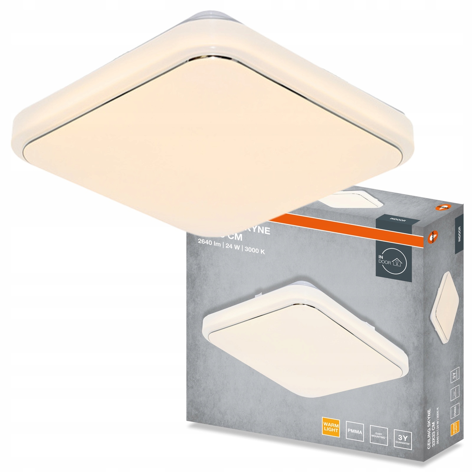 Stropní Svítidlo Led nástěnné svítidlo 24W 1680lm 3000K Čtvercový Bílý Skyne Osram