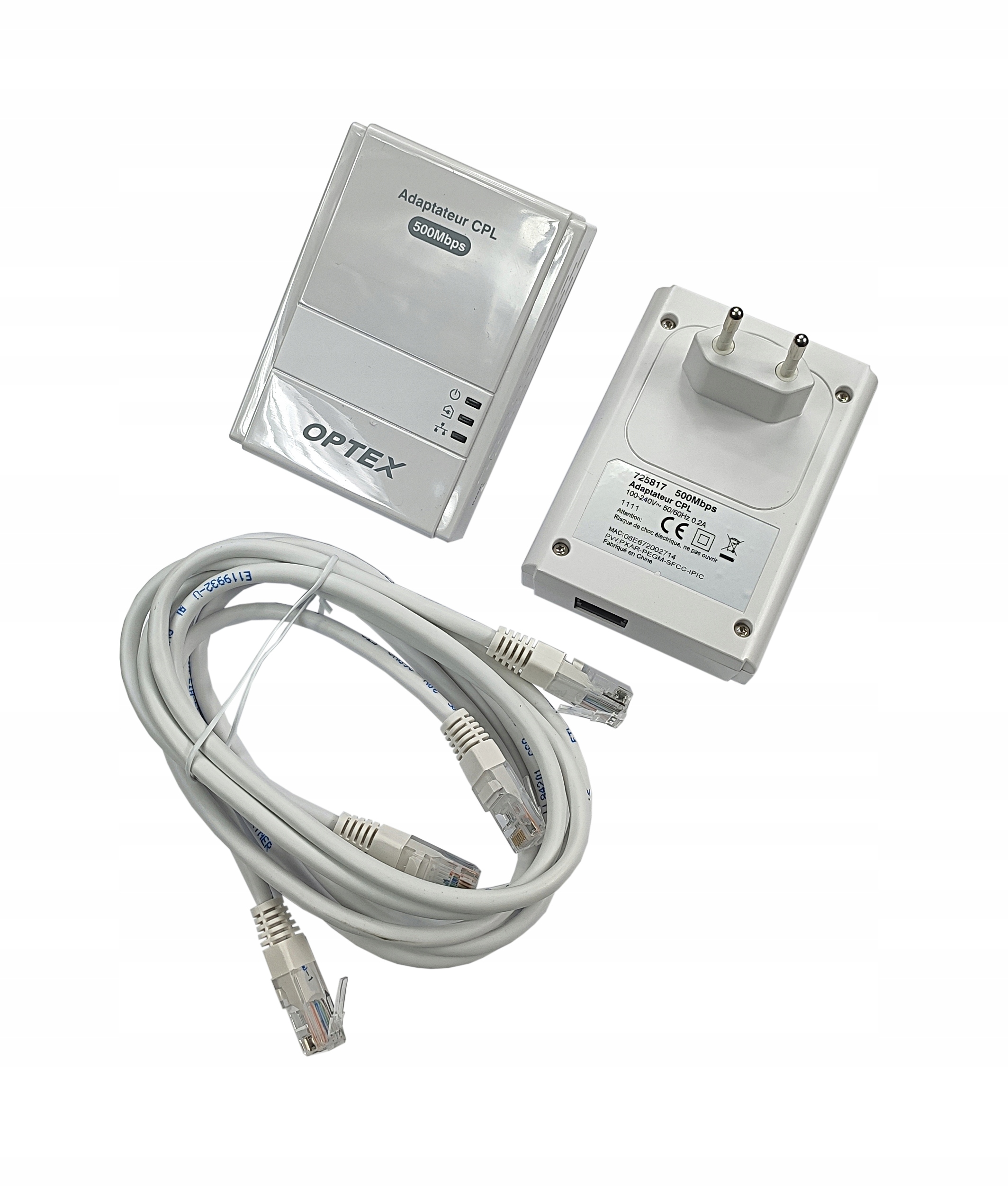 Optex Adaptateur CPL 500Mbps Powerline DLAN PLC #Ł