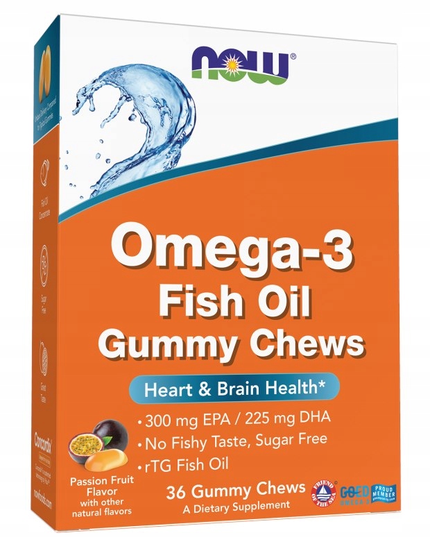 Now Foods Omega 3 Fish Oil Želé s příchutí marakuji (36 želé)