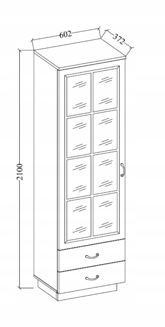 WITRYNA STOJĄCA JADALNIA CICHY DOMYK FLAWIA BIAŁA Szerokość mebla 60.2 cm