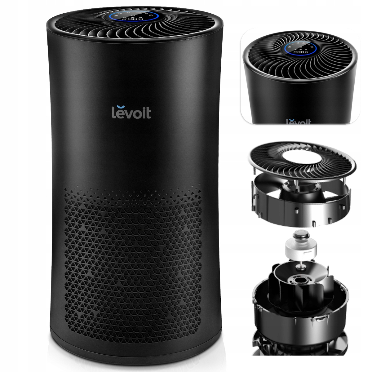 Oczyszczacz powietrza Levoit czarny 400m3/h do dużych pomieszczeń