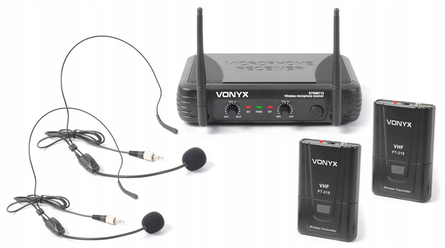 

Mikrofon bezprzewodowy Nagłowny 2szt Vhf+ Stacja