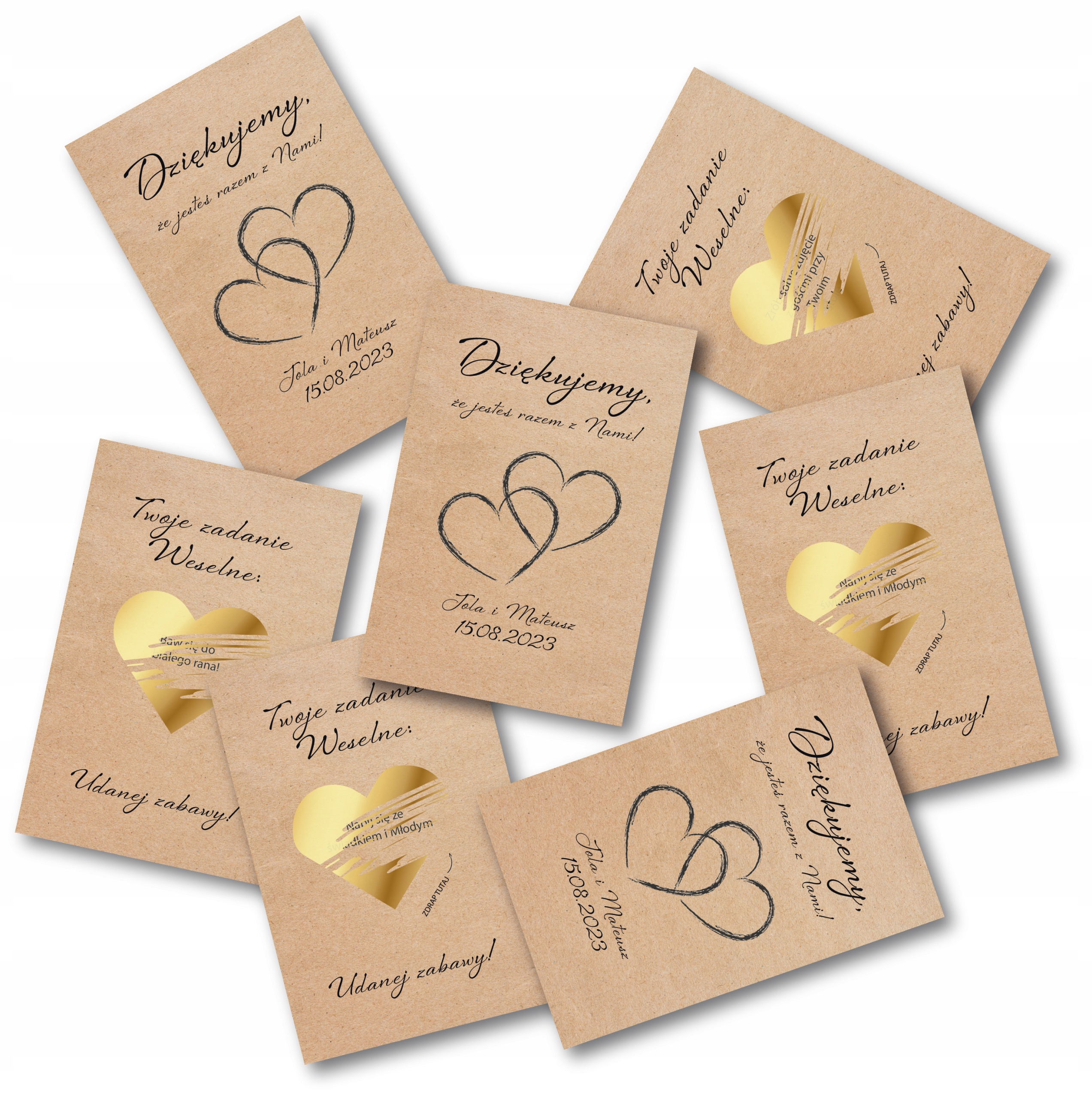 

Zdrapki na wesele zadania dla gości upominki 10szt