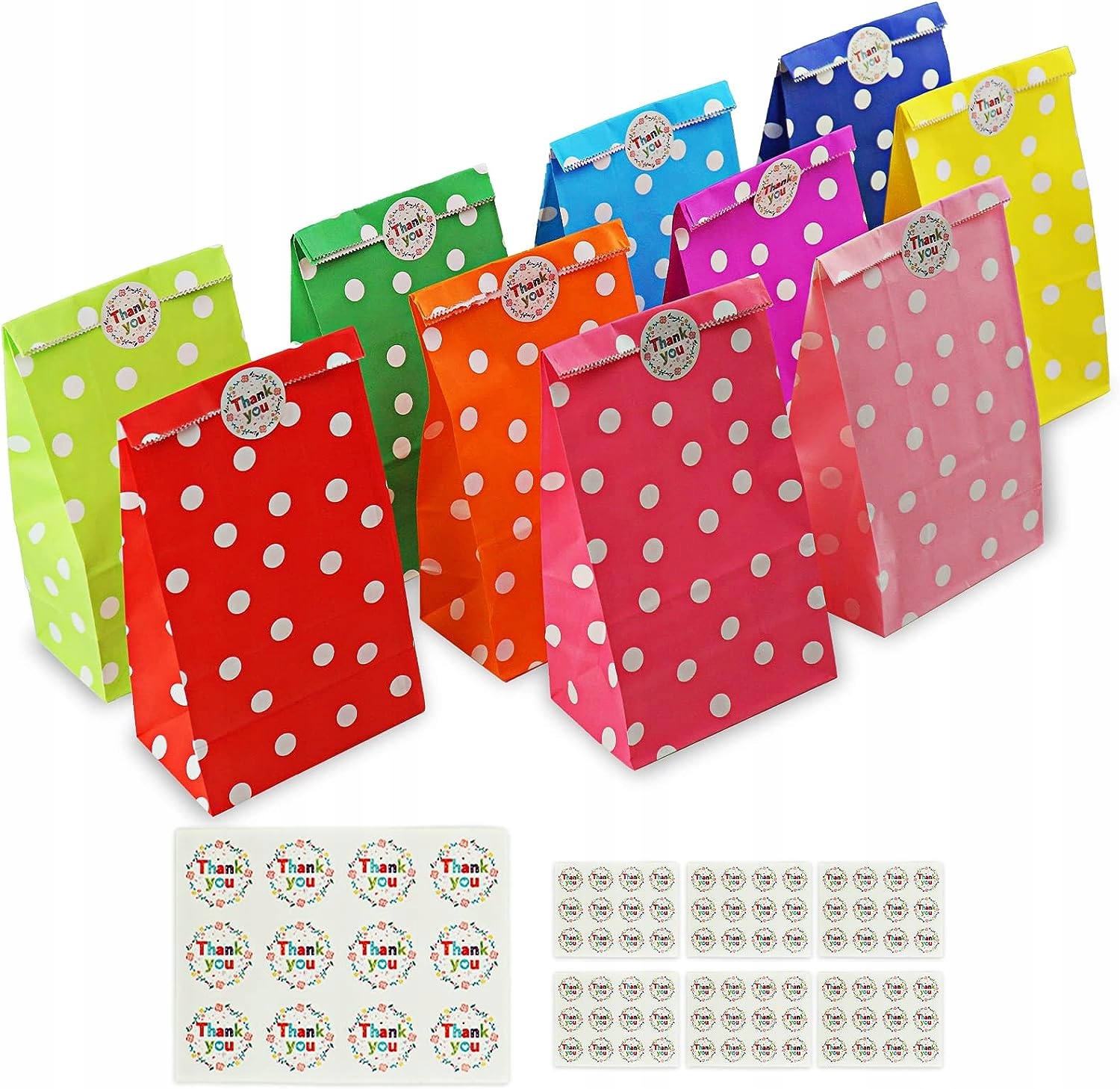 50X TORBY PREZENTOWE PAPIEROWE KOLOROWE NAKLEJKI